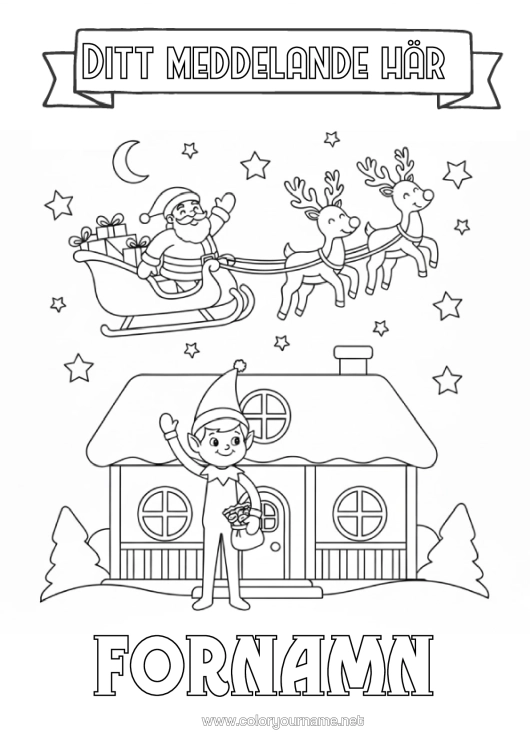 Färgläggningssida att skriva ut Jultomten Släde Julnissar Brev Från Busiga Tomtar Tomtefärgläggningar Hem Avskedsbrev, Adjö Tomte