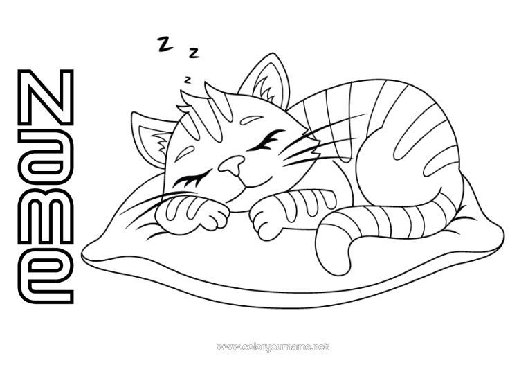 Colouring page to print Cat Animal Dogs And Cats