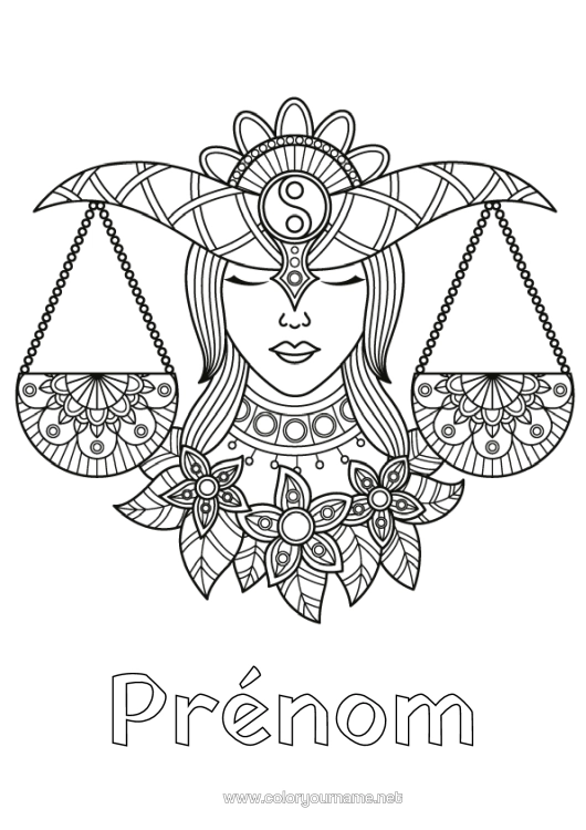 Coloriage à imprimer Zentangle Signe Astrologique Signes Du Zodiaque