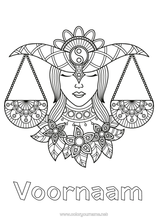 Kleurplaat om af te drukken Zentangle Sterrenbeeld Sterrenbeelden