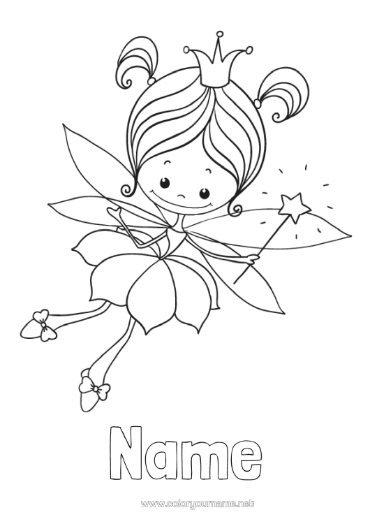 Colouring page to print Milk Tooth Tooth Fairy