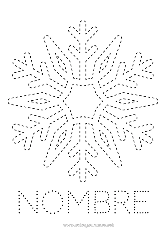 Dibujo para colorear para imprimir Nieve Invierno Actividades Para Niños Copos De Nieve Trazo Y Color
