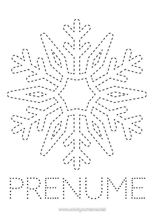 Pagină de colorat de imprimat Zăpadă Iarna Activități Pentru Copii Fulgi De Zăpadă Urmează Și Colorează