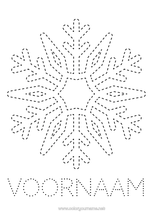 Kleurplaat om af te drukken Sneeuw Winter Activiteiten Voor Kinderen Sneeuwvlokken Trace Et Colorie