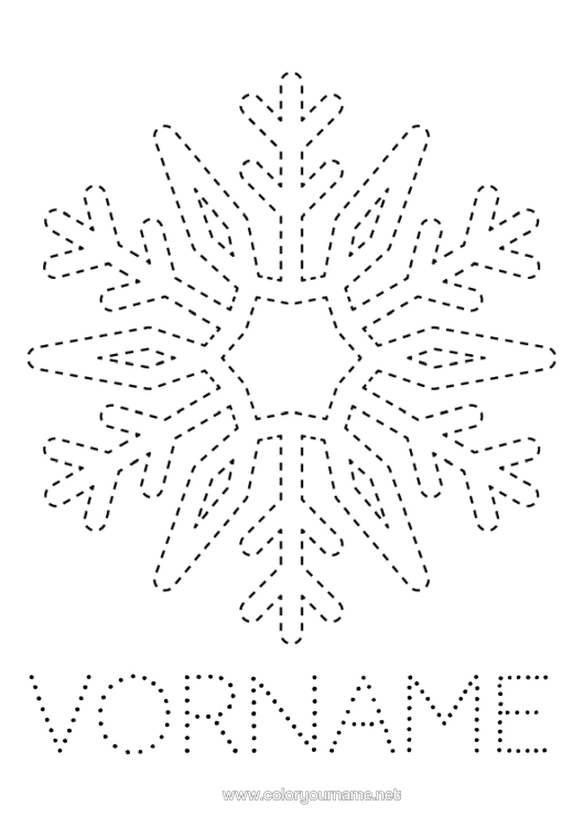 Malvorlage zum Ausdrucken Schnee Winter Kinderaktivitäten Schneeflocken Spur Und Male