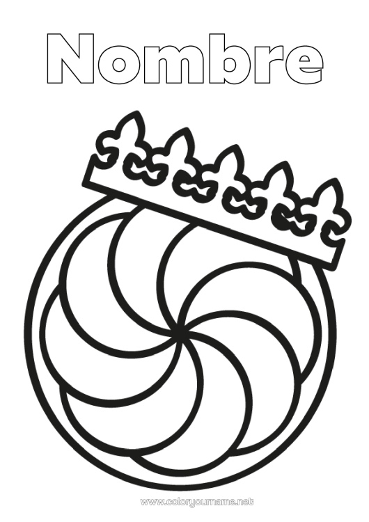 Dibujo para colorear para imprimir Corona Epifanía Dibujos Fáciles Para Colorear Torta De Los Reyes