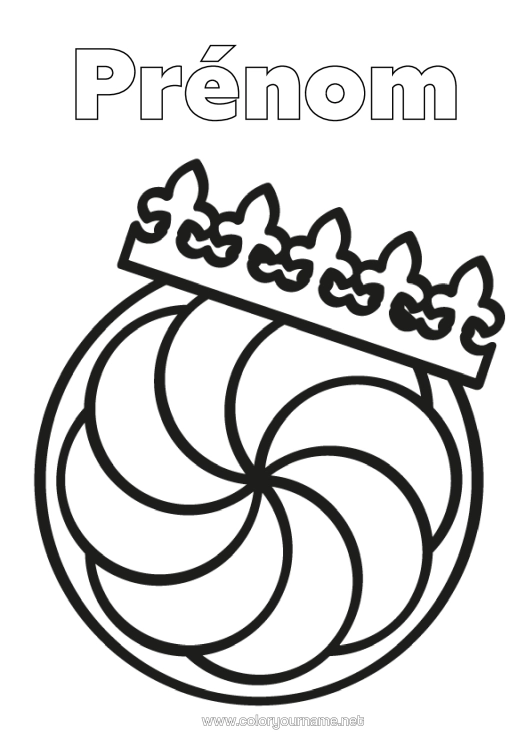 Coloriage à imprimer Couronne Épiphanie Coloriages Faciles Galette Des Rois