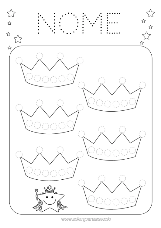 Pagina da colorare da stampare Attività Per Bambini Corona Epifania Disegni Da Colorare Facili Traccia E Colora Galette Dei Re