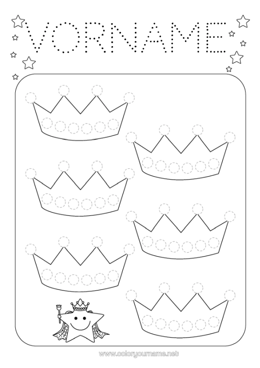 Malvorlage zum Ausdrucken Kinderaktivitäten Krone Epiphanie Einfache Ausmalbilder Spur Und Male Dreikönigskuchen