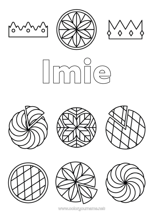 Kolorowanka do wydruku Korona Epifania Łatwe Kolorowanki Ciasto Królewskie