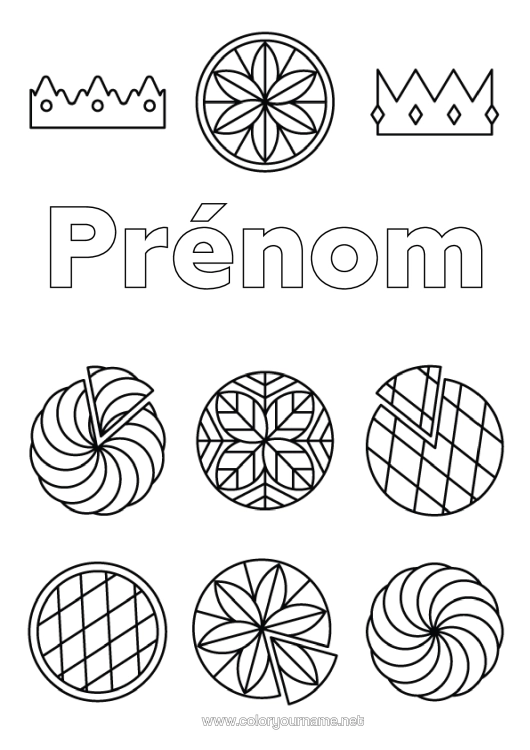 Coloriage à imprimer Couronne Épiphanie Coloriages Faciles Galette Des Rois