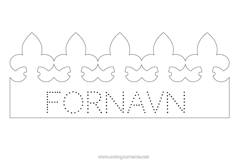 Fargeleggingssiden til utskrift Kronen Epifani. Enkle Fargelegginger Kongens Kake