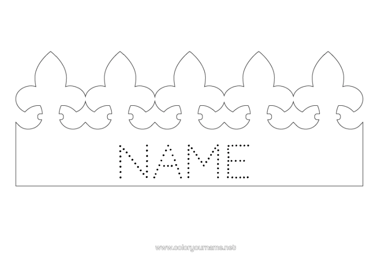 Colouring page to print Crown Epiphany Easy Colouring Pages Kings' Cake