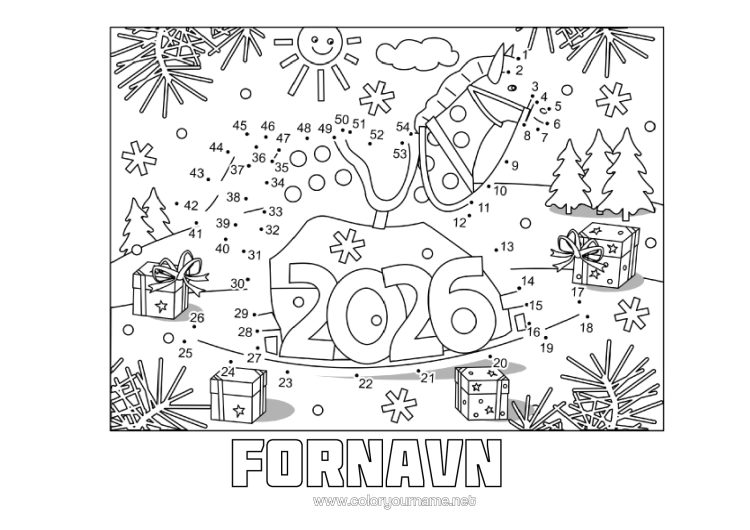 Farvelægningssiden til udskrivning Hest Børneaktiviteter Gårdsdyr Tal At Forbinde 2026