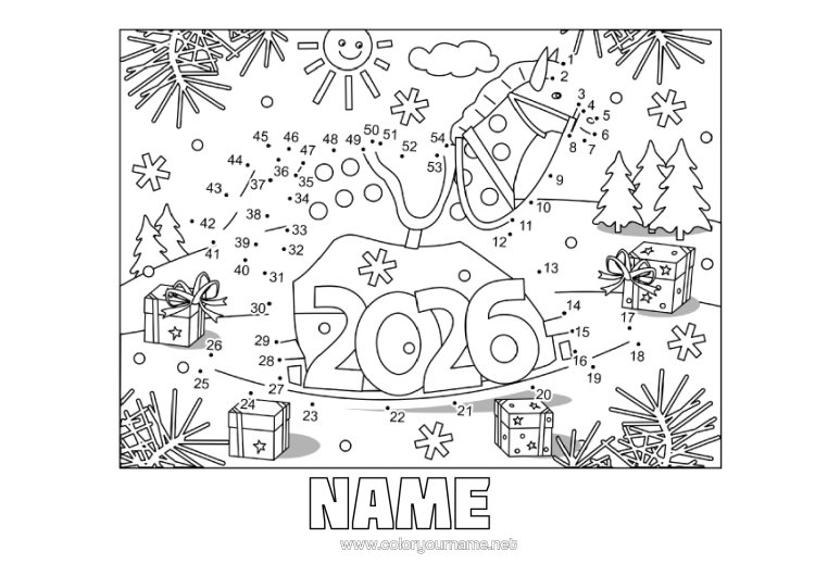 Colouring page to print Horse Children's Activities Farm Animals Connect The Numbers 2026
