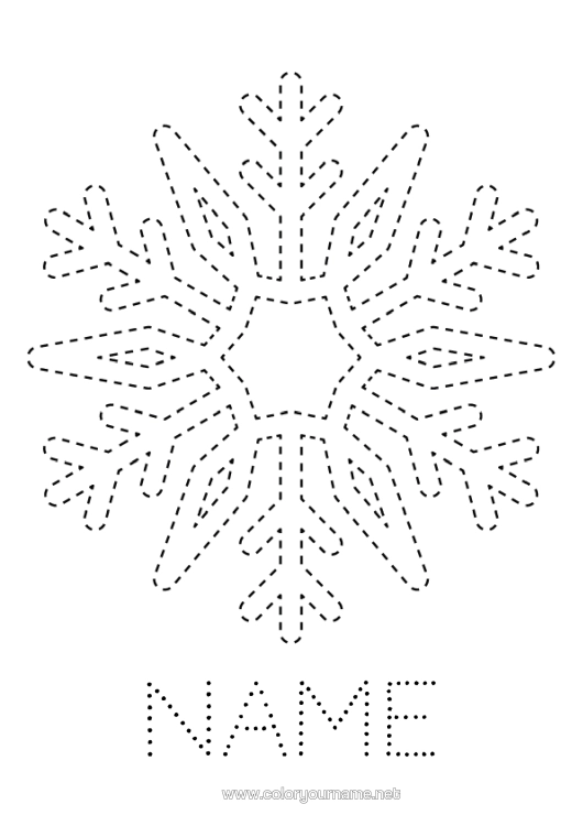 Coloring page to print Snow Children's Activities Snowflakes Easy Coloring Pages Trace And Color
