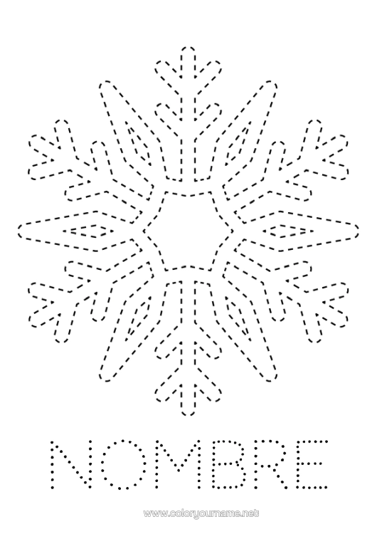 Dibujo para colorear para imprimir Nieve Actividades Para Niños Copos De Nieve Dibujos Fáciles Para Colorear Trazo Y Color