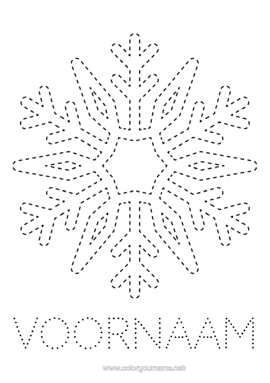 Kleurplaat om af te drukken Sneeuw Activiteiten Voor Kinderen Sneeuwvlokken Eenvoudige Kleurplaten Trace Et Colorie