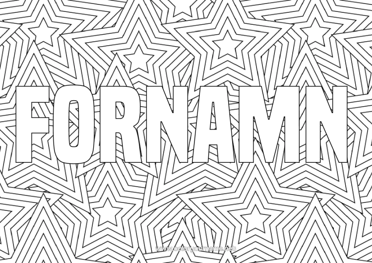 Färgläggningssida att skriva ut Stjärnor Zentangle Dekorativ Bakgrund