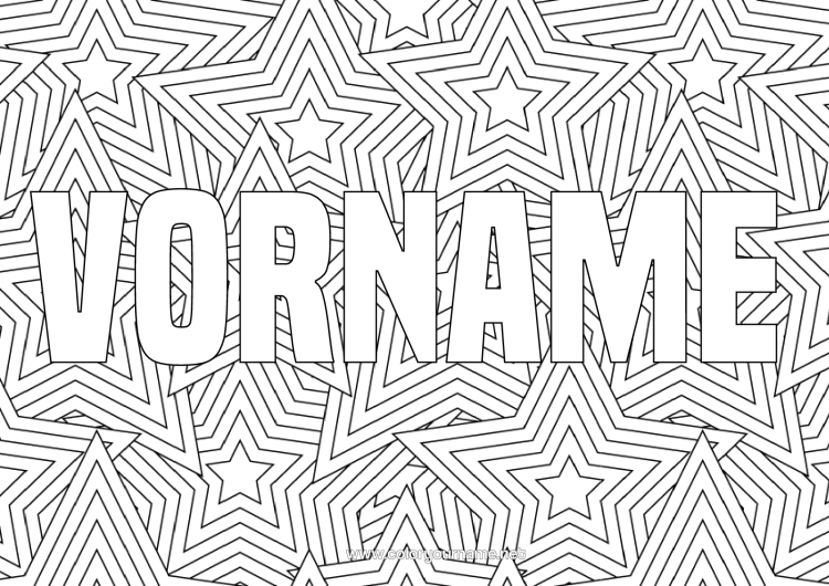 Malvorlage zum Ausdrucken Sterne Zentangle Dekorativer Hintergrund