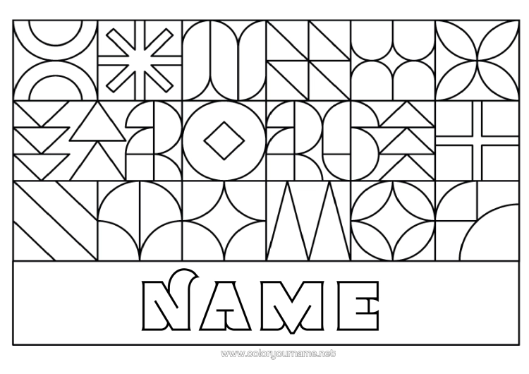 Colouring page to print Geometric Shapes 2026