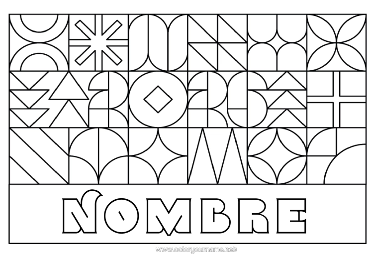 Dibujo para colorear para imprimir Formas Geométricas 2026