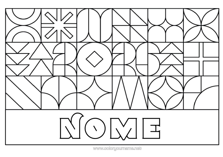 Pagina da colorare da stampare Forme Geometriche 2026