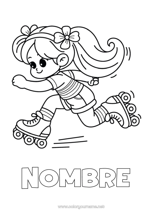 Dibujo para colorear para imprimir Chica Roller