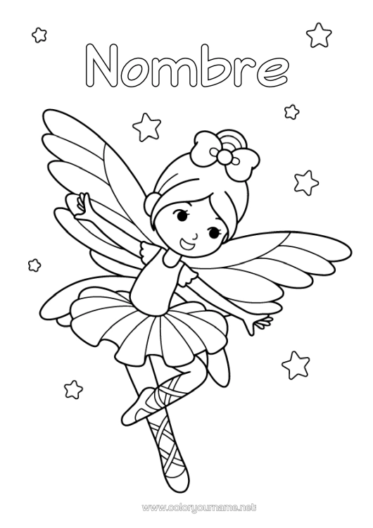 Dibujo para colorear para imprimir Danza Hada Deportes Artísticos Ballet
