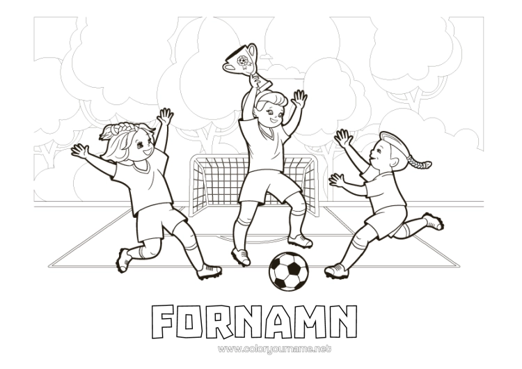 Färgläggningssida att skriva ut Fotboll Fotboll Lagsporter Tävlingar Och Utmärkelser Fotbollsspelare Målvakt Kopp, Trofé