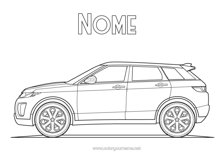 Pagina da colorare da stampare Auto Auto, Van E Camper Realista