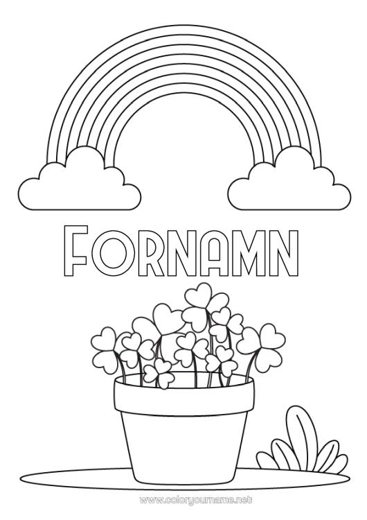 Färgläggningssida att skriva ut Tur Klee Regnbåge