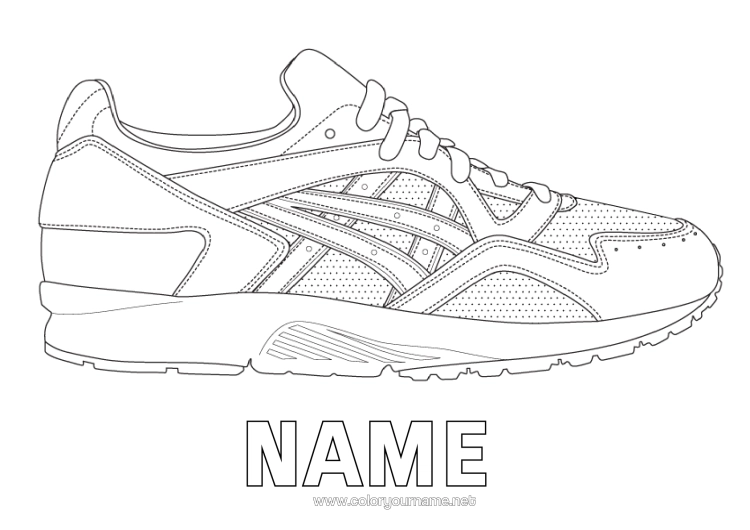 Colouring page to print Sport Shoe Realistic