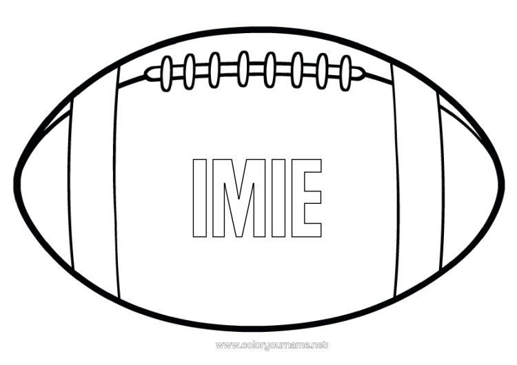 Kolorowanka do wydruku Super Bowl Rugby Piłka Rugby Sporty Drużynowe