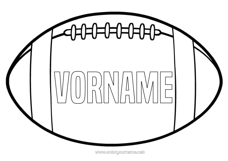 Malvorlage zum Ausdrucken Super Bowl Rugby Rugbyball Mannschaftssportarten
