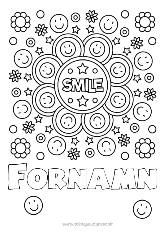 Färgläggningssida att skriva ut Positiv Smiley
