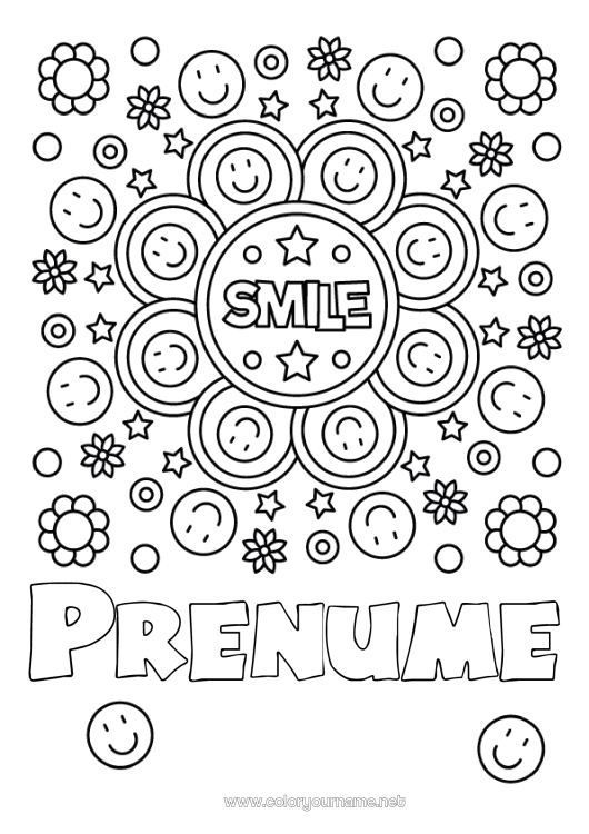 Pagină de colorat de imprimat Pozitiv Smilley