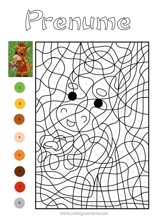 Pagină de colorat de imprimat Cal Desene Magice De Colorat Activități Pentru Copii Anul Nou Chinezesc Animale De Fermă