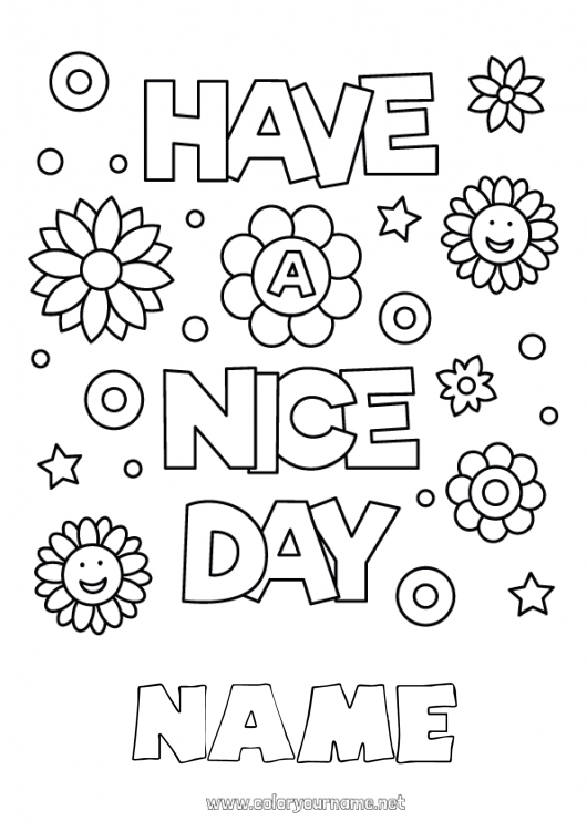 Coloring page to print Flowers Positive