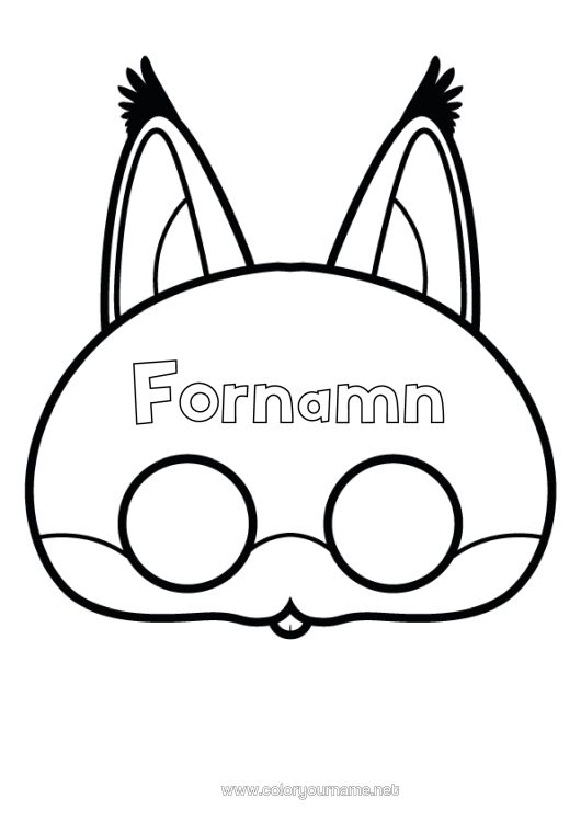 Färgläggningssida att skriva ut Mask Karneval Barnklippning Pappersleksak