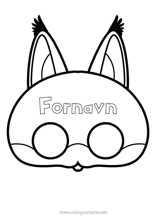 Fargeleggingssiden til utskrift Maske Karneval Klipping For Barn Papirleketøy