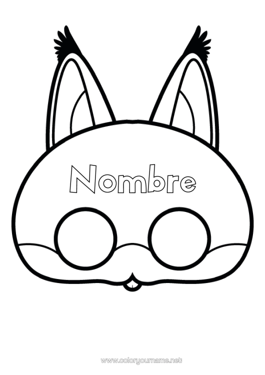 Dibujo para colorear para imprimir Careta Carnaval Recorte Para Niños Juguete De Papel