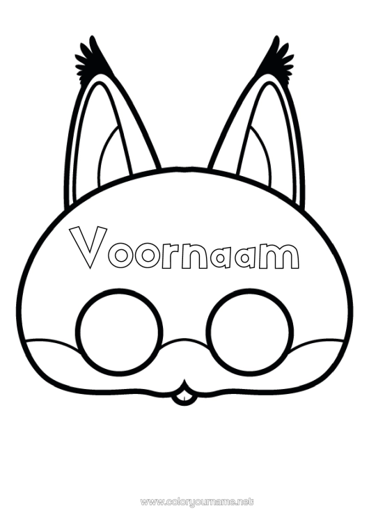 Kleurplaat om af te drukken Masker Carnaval Knipwerk Voor Kinderen Papieren Speelgoed