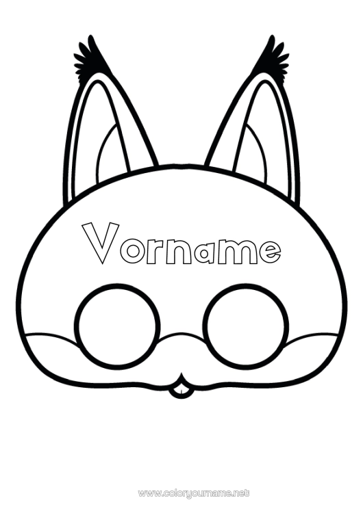 Malvorlage zum Ausdrucken Maske Karneval Ausschneiden Für Kinder Papier-Spielzeug
