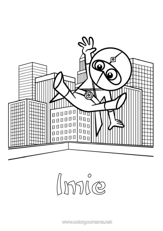 Kolorowanka do wydruku Bohater Krajobraz Miejski Ninja Budynek