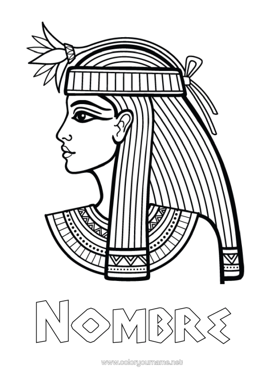Dibujo para colorear para imprimir Egipto Faraón Historia