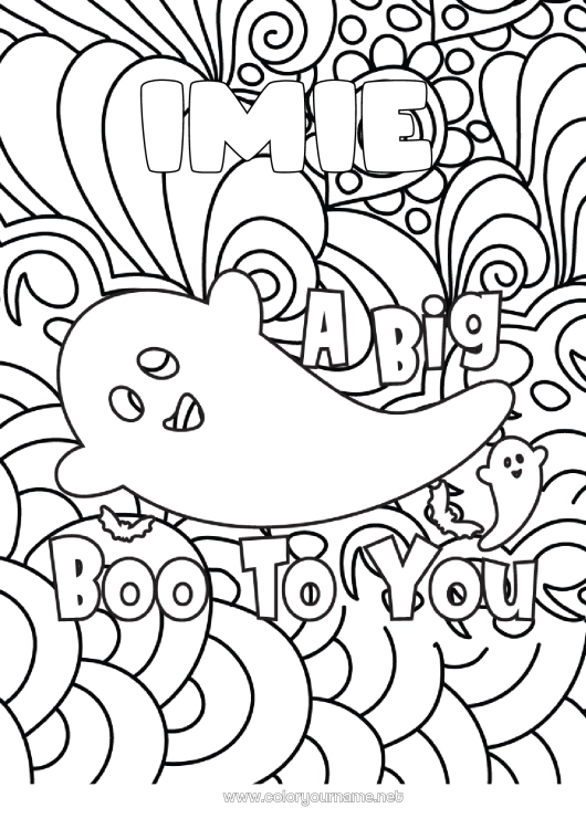 Kolorowanka do wydruku Duch Halloween