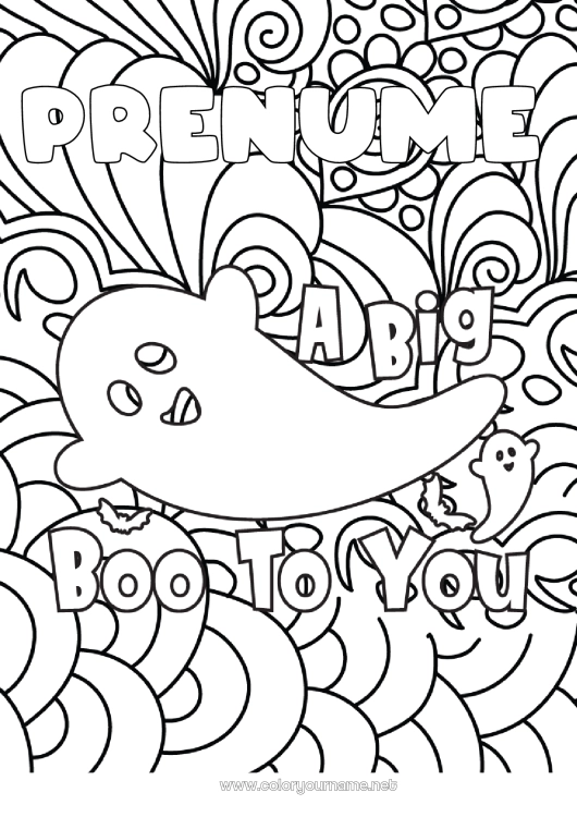 Pagină de colorat de imprimat Fantomă Halloween