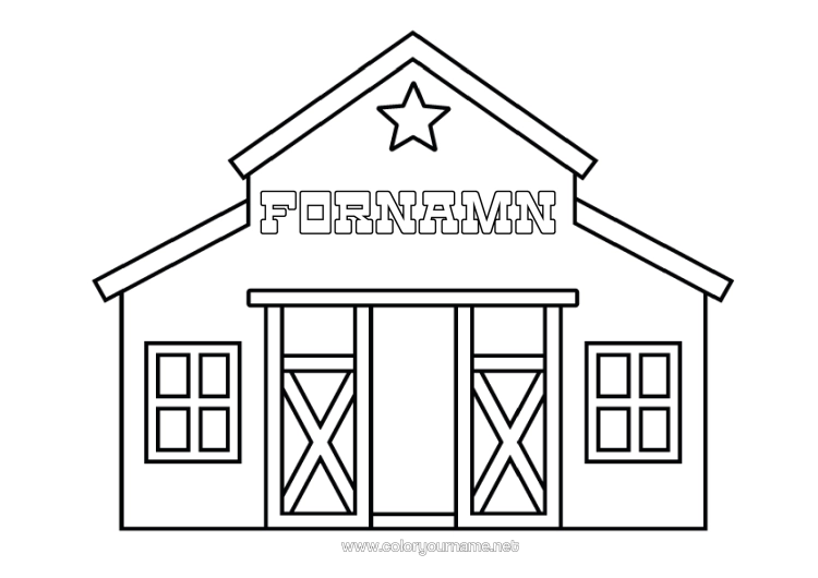 Färgläggningssida att skriva ut Gård Gårdsyrken Lada
