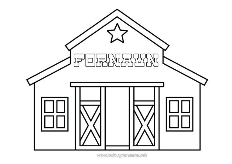 Farvelægningssiden til udskrivning Lukket Landbrugsjob Lade